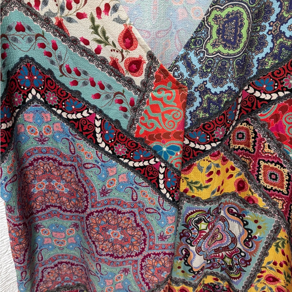 Umgee Multicolor Patchwork Tunic Top - Picture 2 of 11